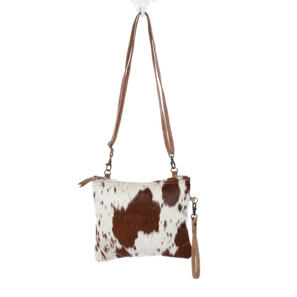 NEW Cow Hide & Leather Crossbody Shoulder Bag - Picture 5 of 8